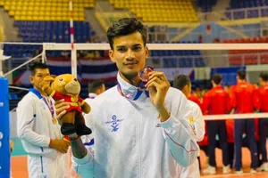 Cầu thủ Pin Sarun được hy vọng sẽ thi đấu tốt cho Công an TPHCM tại vòng chung kết giải hạng A toàn quốc 2024. Ảnh: S.PARUN