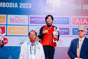 Võ sỹ Lê Thị Nhi trở lại Campuchia thi đấu sau khi từng giành HCV tại SEA Games 32. Ảnh: DŨNG PHƯƠNG