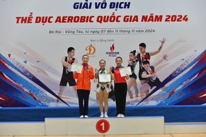 VĐV thi đấu và đạt kết quả ở giải năm nay. Ảnh: AEROBICVN