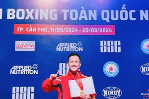 Võ sỹ Nguyễn Minh Cường là thành viên đội tuyển boxing Việt Nam năm 2025. Ảnh: MINH CƯỜNG