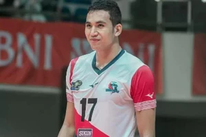 Tay đập Rendy Tamamilang là ngoại binh quan trọng của đội nam Công an TPHCM. Ảnh: INDONESIAVOLLEYBALL