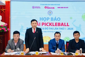 Ban tổ chức thông báo về công tác tổ chức giải pickleball Hà Nội 2025. Ảnh: NGỌC TÚ