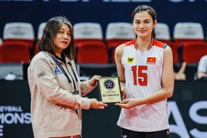 Vi Thị Như Quỳnh đã có danh hiệu Chủ công xuất sắc nhất tại giải đấu ở Philippines. Ảnh: PREMIERLEAGUE