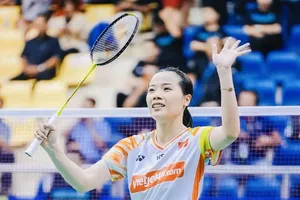 Nguyễn Thùy Linh có chiến thắng đầu tay tại Malaysia để bước vào vòng 2 đơn nữ. Ảnh: VBF