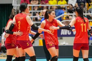 Chủ công Vi Thị Như Quỳnh (16) đang là 1 trong những cầu thủ ra sân thường xuyên của đội tuyển bóng chuyền nữ Việt Nam. Ảnh: AVC
