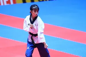 Võ sĩ Châu Tuyết Vân được đăng ký trong danh sách đội quyền taekwondo Việt Nam tham dự giải vô địch Đông Nam Á 2025 ở Khánh Hòa. Ảnh: M.TIẾN