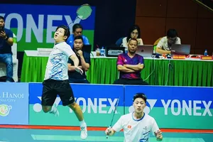 Đình Hoàng và Đình Mạnh giành được chiến thắng đầu tiên tại nội dung đôi nam giải vô địch thế giới 2025 tổ chức ở Pháp. Ảnh: BUBADU