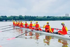 VĐV Việt Nam thi đấu tại giải. Ảnh: HỒNG HẠNH