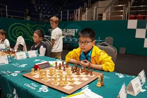 Lê Phan Hoàng Quân giành HCB cho đội cờ vua trẻ Việt Nam tại giải. Ảnh: FIDE