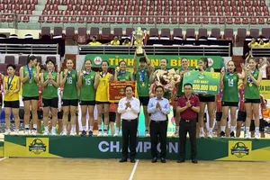 Đội VTV Bình Điền Long An giành ngôi vô địch quốc gia 2025. Ảnh: MINH CHIẾN
