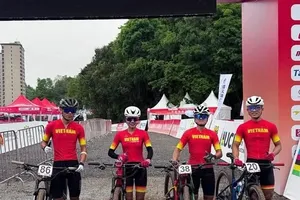 Đội tuyển xe đạp địa hình Việt Nam từng tham dự giải vô địch châu Á 2025 vào tháng 4 năm nay. Ảnh: VCF