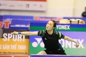 Tay vợt Vũ Thị Trang vào chung kết giải cầu lông quốc tế tại Bắc Ninh. Ảnh: DŨNG PHƯƠNG