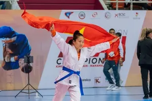 Phùng Thị Huệ là VĐV jujitu nhiều kinh nghiệm. Ảnh: ASIANJUJITSU