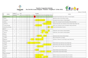 Lịch thi đấu của SEA Games 33-2025 được chủ nhà Thái Lan công bố. Ảnh: MINH CHIẾN