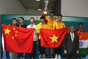 Bành Gia Huy đã có tấm HCV cờ tiêu chuẩn cá nhân sau khi giành HCV cờ nhanh đồng đội tại giải. Ảnh: ASIAN CHESS