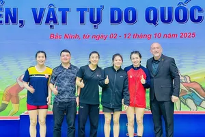Mỹ Trang, Mỹ Linh, Mỹ Hạnh sẽ thi đấu tại SEA Games 33-2025 sắp tới. Ảnh: M.HẠNH