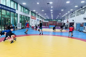Đội tuyển vật Việt Nam tập trung chuẩn bị chuyên môn cho SEA Games 33-2025. Ảnh: MINH MINH