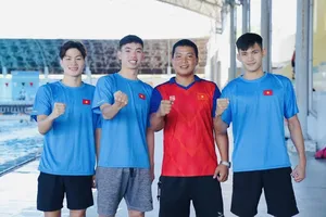 Các tuyển thủ trọng điểm của bơi Việt Nam tự tin tranh tài SEA Games 33-2025. Ảnh: HOÀNG VŨ