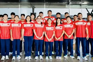 Đội tuyển bơi Việt Nam có mặt tại Thái Lan để chuẩn bị trước tranh tài chính thức. Ảnh: LÊ THANH