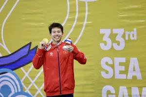 Nguyễn Quang Thuấn lần đầu giành HCV SEA Games trong sự nghiệp. Ảnh: DŨNG PHƯƠNG