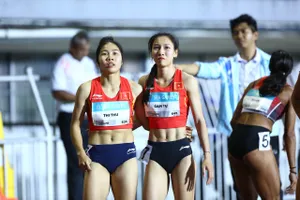 Hà Thị Thu bất ngờ khi bị mất kết quả thi đấu. Ảnh: HT