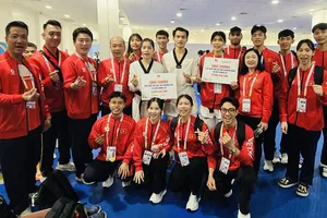 Đội tuyển taekwondo Việt Nam về nước sau chương trình thi đấu tại SEA Games 33-2025. Ảnh: ĐOÀN TTVN