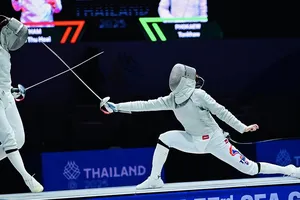 VĐV đấu kiếm tranh tài tại SEA Games 33-2025. Ảnh: THAILANDFENCINGFEDERATION