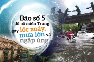 Bão số 5 đổ bộ miền Trung gây lốc xoáy, mưa lớn và ngập úng