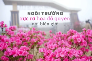 Ngôi trường rực rỡ hoa đỗ quyên nơi biên giới