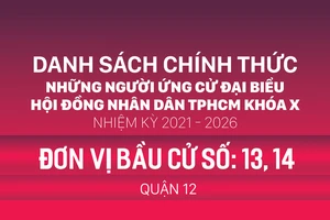 Đơn vị bầu cử số: 13,14 (quận 12)