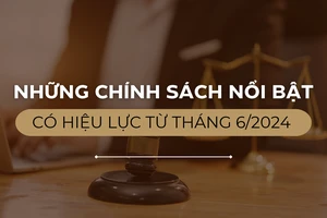 Những chính sách nổi bật có hiệu lực từ tháng 6-2024