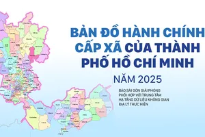 Bản đồ hành chính cấp xã của Thành phố Hồ Chí Minh năm 2025