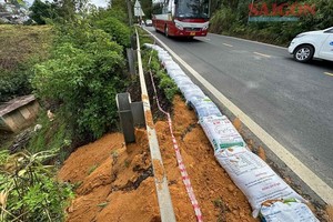 Landslide occurs at Mimosa Pass in Lam Dong Province