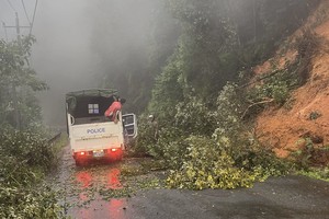 Multiple landslides hit National Highway 27 in Lam Dong