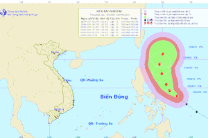 The forecast direction of typhoon Surigae. (Photo: The National Center for Hydro-meteorology Forecasting)
