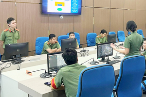 A shift at the Command Center of HCMC Public Security Department 