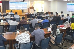 Participants in the meeting about promoting the digital economy in HCMC
