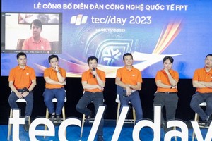 FPT Group’s leaders are answering questions in the press conference for FPT Techday 2023