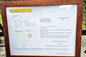 The photo capturing a birth certificate of a Vietnamese citizen, issued on the Paracel Islands, is now kept secured at the historical site of Son La Prison