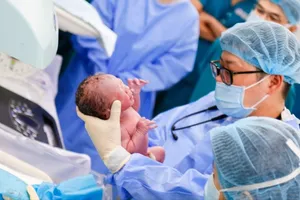 A newborn in Tu Du Hospital of HCMC