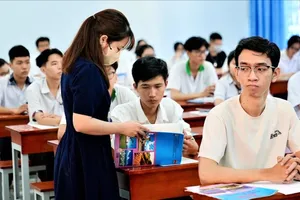 Contestants are sitting the aptitude Test held by Vietnam National University – HCM in 2024