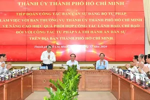 The working session between HCMC and the Ministry of Justice (Photo: SGGP)