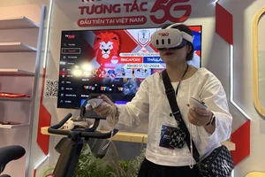 A user is experiencing virtual interaction via a 5G application