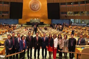 The Vietnamese delegation is attending the voting session and announcement of results for members of the United Nations Human Rights Council for the 2023-2025 tenure
