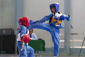 Các võ sĩ tham dự nội dung đối kháng. Ảnh: Dũng Phương