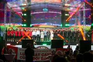 Lễ xuất quân và ra mắt nhà tài trợ V.League 2023 của CLB bóng đá TPHCM. Ảnh: Nhật Anh