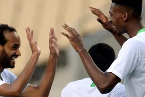 Niềm vui của cầu thủ đội Saudi Arabia