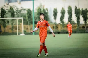 Nguyễn Cảnh Anh ở đợt tập trung đội tuyển U22 Việt Nam mới đây