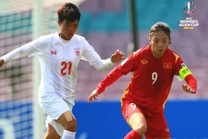 Cuộc so tài giữa hai đội nữ Việt Nam và Myanmar tại VCK Asian Cup nữ 2022 mới đây