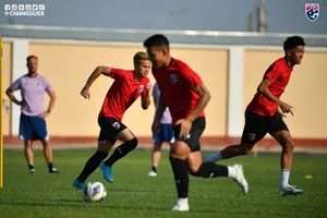 Đội tuyển Thái Lan đang tập luyện chuẩn bị cho vòng loại Asian Cup 2023